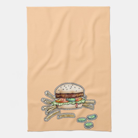 SERVIETTE CUISINE BURGER et FRIRES (Vertical)