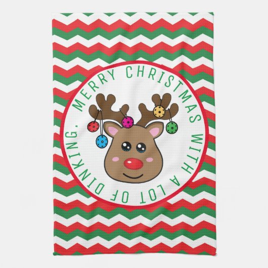 Serviette cuisine Pickleball Reindeer (Vertical)