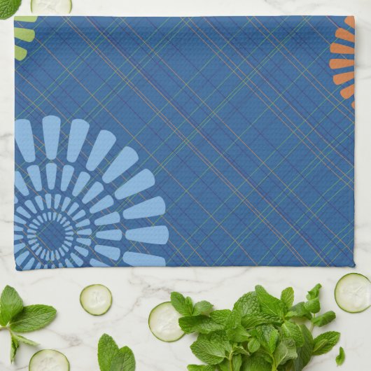 Serviette Cuisine Plaid Bleu (Plié)