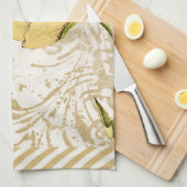 Serviette Cuisine Thé Fleur Jaune (Quart Plié)