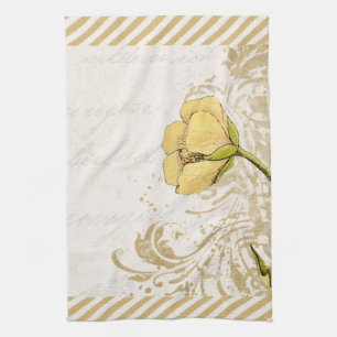 Serviette Cuisine Thé Fleur Jaune