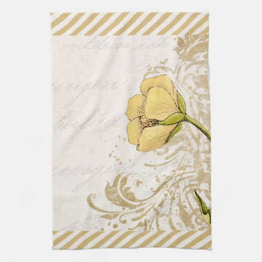 Serviette Cuisine Thé Fleur Jaune (Vertical)