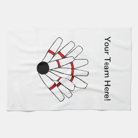 Serviette customisée de bowling de Candlepin (Horizontal)