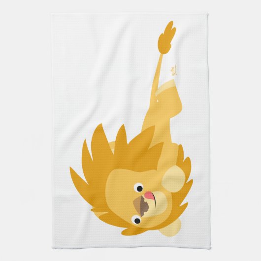 Serviette Cute Bouncy Cartoon Lion (Vertical)