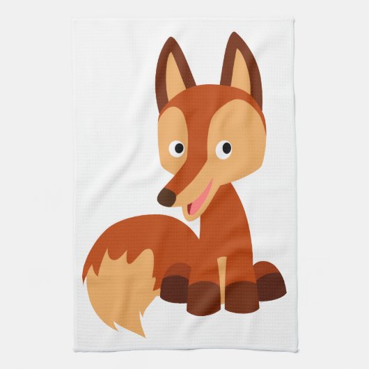 Serviette Cute Cunning Cartoon Fox (Vertical)