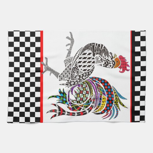 Serviette Cute et Colorée Rooster (Horizontal)