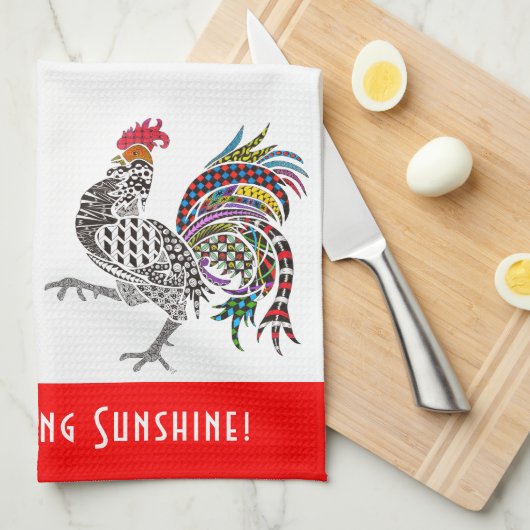 Serviette Cute et Colorée Rooster (Quart Plié)