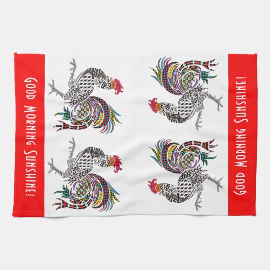 Serviette Cute et Colorée Rooster (Horizontal)
