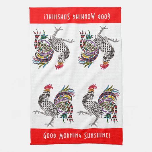 Serviette Cute et Colorée Rooster (Vertical)