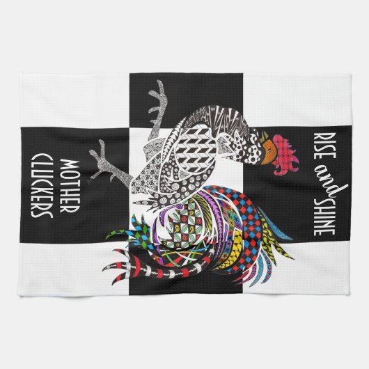 Serviette Cute et Colorée Rooster (Horizontal)