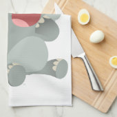 Serviette Cute Sleepy Cartoon Eléphant Cuisine (Quart Plié)