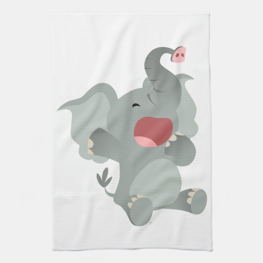 Serviette Cute Sleepy Cartoon Eléphant Cuisine (Vertical)