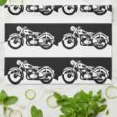 Serviette cyclable Black and White Motorcycle Stre (Plié)