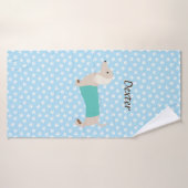 Serviette Dachshund Bleue (Serviette de bain)