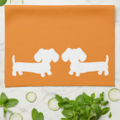 Serviette Dachshund Orange pour Amoureux de les ch (Plié)