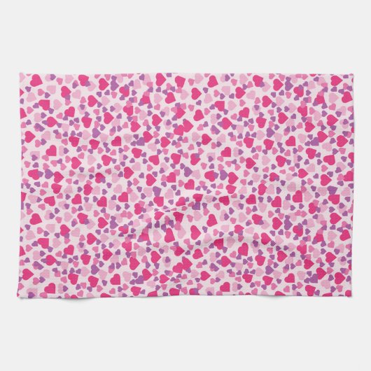 Serviette d'amour aux Coeurs roses (Horizontal)