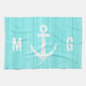 serviette d'ancrage nautique | bleu turquoise (Horizontal)