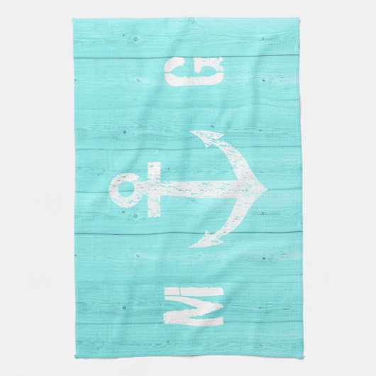 serviette d'ancrage nautique | bleu turquoise (Vertical)