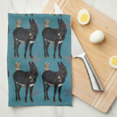 Serviette d'ÂNE et de HIBOU d'INDIGO (Quart Plié)