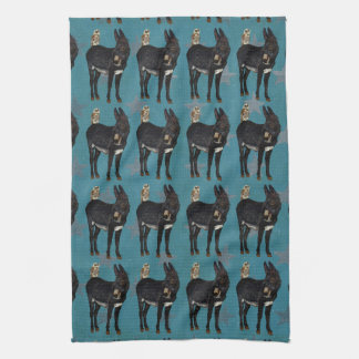 Serviette d'ÂNE et de HIBOU d'INDIGO