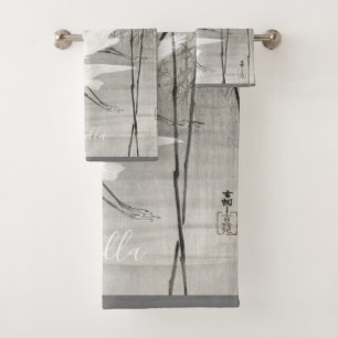 Serviette d'art asiatique Egret côtier