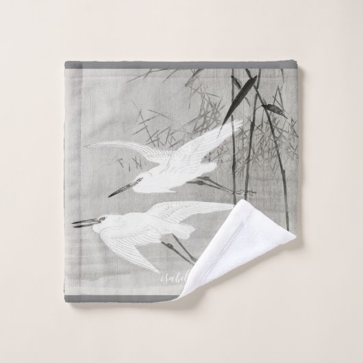 Serviette d'art asiatique Egret côtier (Gant de toilette)