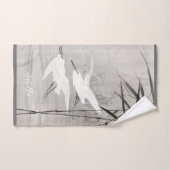 Serviette d'art asiatique Egret côtier (Serviette à main)