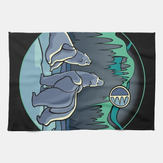 Serviette d'art de l'ours natif Serviette de thé d (Horizontal)