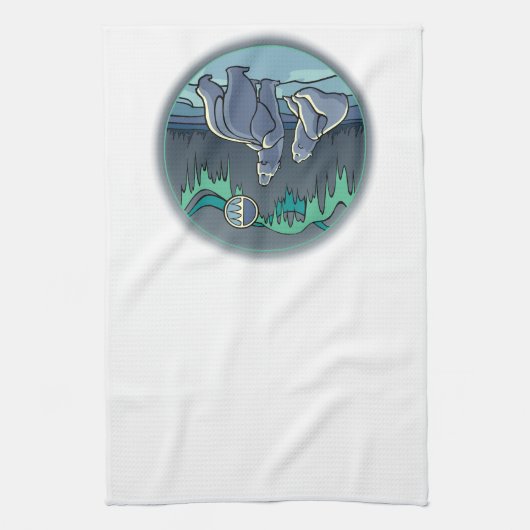 Serviette d'art de l'ours natif Serviette de thé d (Vertical)