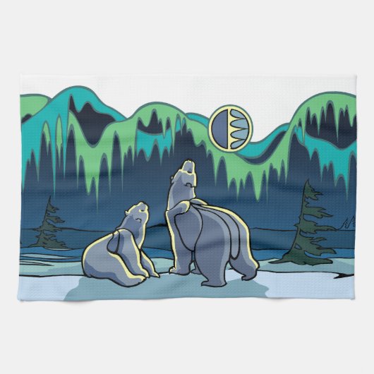 Serviette d'art de l'ours natif Serviette de thé d (Horizontal)