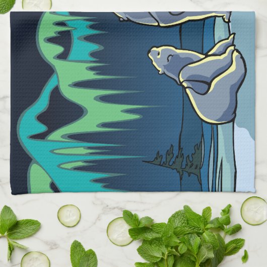 Serviette d'art de l'ours natif Serviette de thé d (Plié)