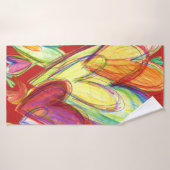 Serviette d'art des Coeurs de guérison Rouge (Serviette de bain)