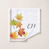 Serviette d'automne avec cadre de coin (Gant de toilette)