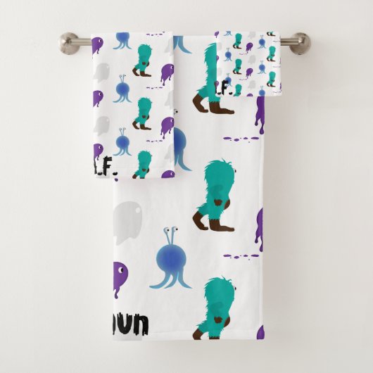 Serviette de 3 pièces avec défilé de monstres stup (En situation)