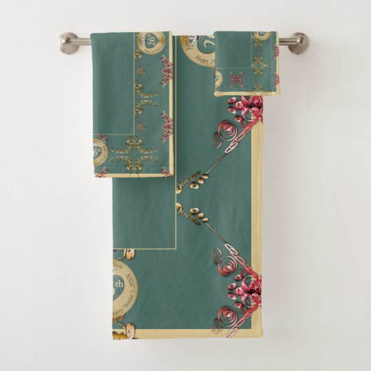 Serviette de bain 26e/n'importe quel anniversaire  (En situation)