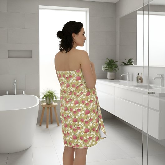 Serviette de bain à carreaux de fraise