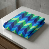 Serviette de bain à chevrons dégradés bleu-vert
