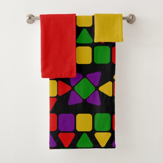 Serviette de bain à fleurs (En situation)