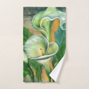 Serviette de bain à fleurs Calla Peinture