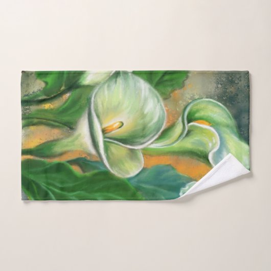 Serviette de bain à fleurs Calla Peinture (Serviette à main)