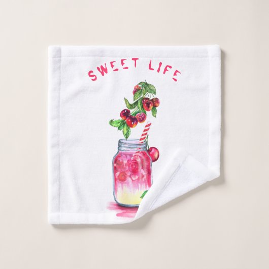 Serviette de bain à la cerise fraîche (Gant de toilette)