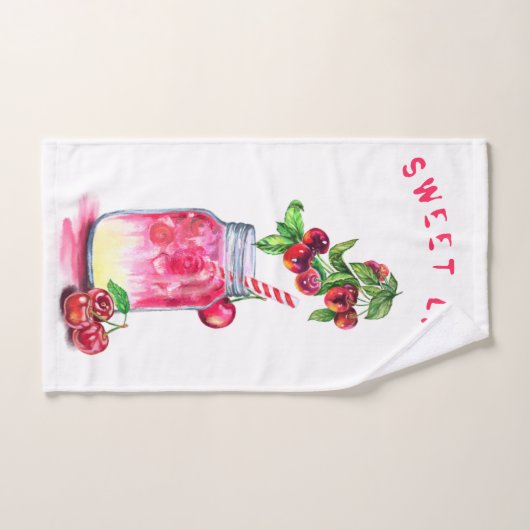 Serviette de bain à la cerise fraîche (Serviette à main)