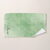 Serviette de bain à monogramme féminin écriture mo (Serviette à main)