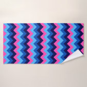 Serviette de bain à motif chevron bleu rose (Serviette de bain)