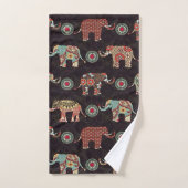 Serviette de bain à motif éléphant décoratif (Serviette à main)