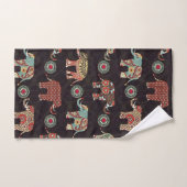 Serviette de bain à motif éléphant décoratif (Serviette à main)