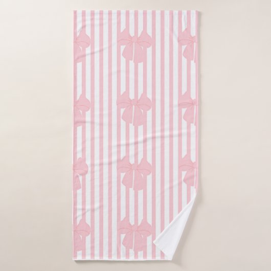 serviette de bain à noeuds roses (Serviette de bain)