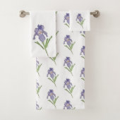 Serviette De Bain À Peinture Fleur Iris Violet (En situation)