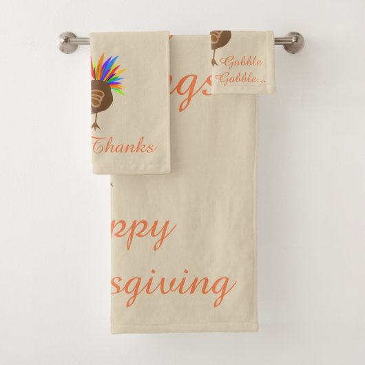 Serviette de bain à plumes mâle Turquie Thanksgivi (En situation)