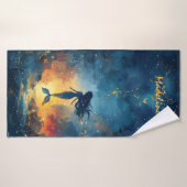 Serviette de bain à sirène personnalisée Cadeau pe (Serviette de bain)